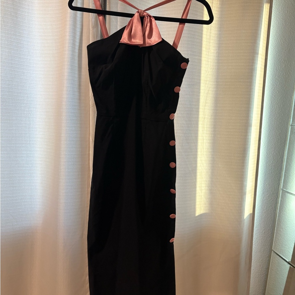 Rare Vintage Stop Staring Black and Pink Pin Up Dress Small